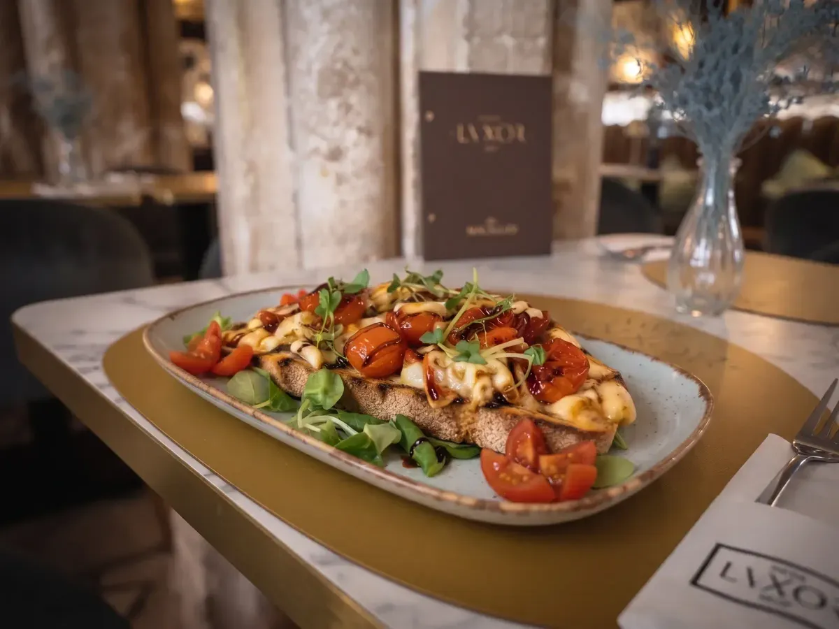 Classic Italian Bruschetta on Peristil Square, Café & Restaurant Lvxor Split