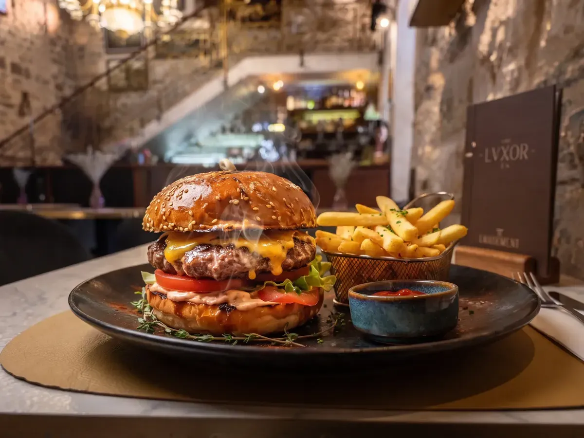 Signature Burger & Fries on Peristil Square, Café & Restaurant Lvxor Split