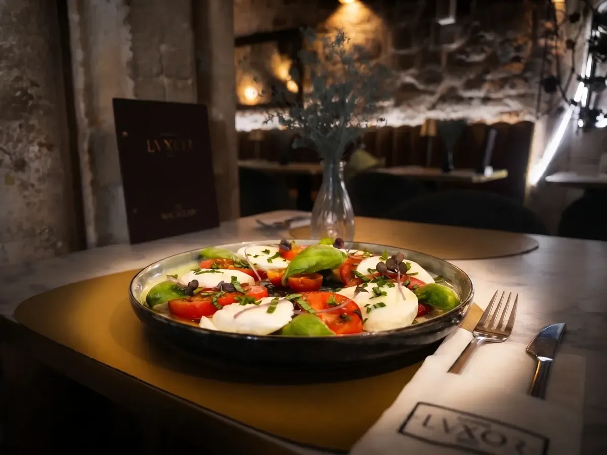 Fresh Caprese Salad on Peristil Square, Café & Restaurant Lvxor Split