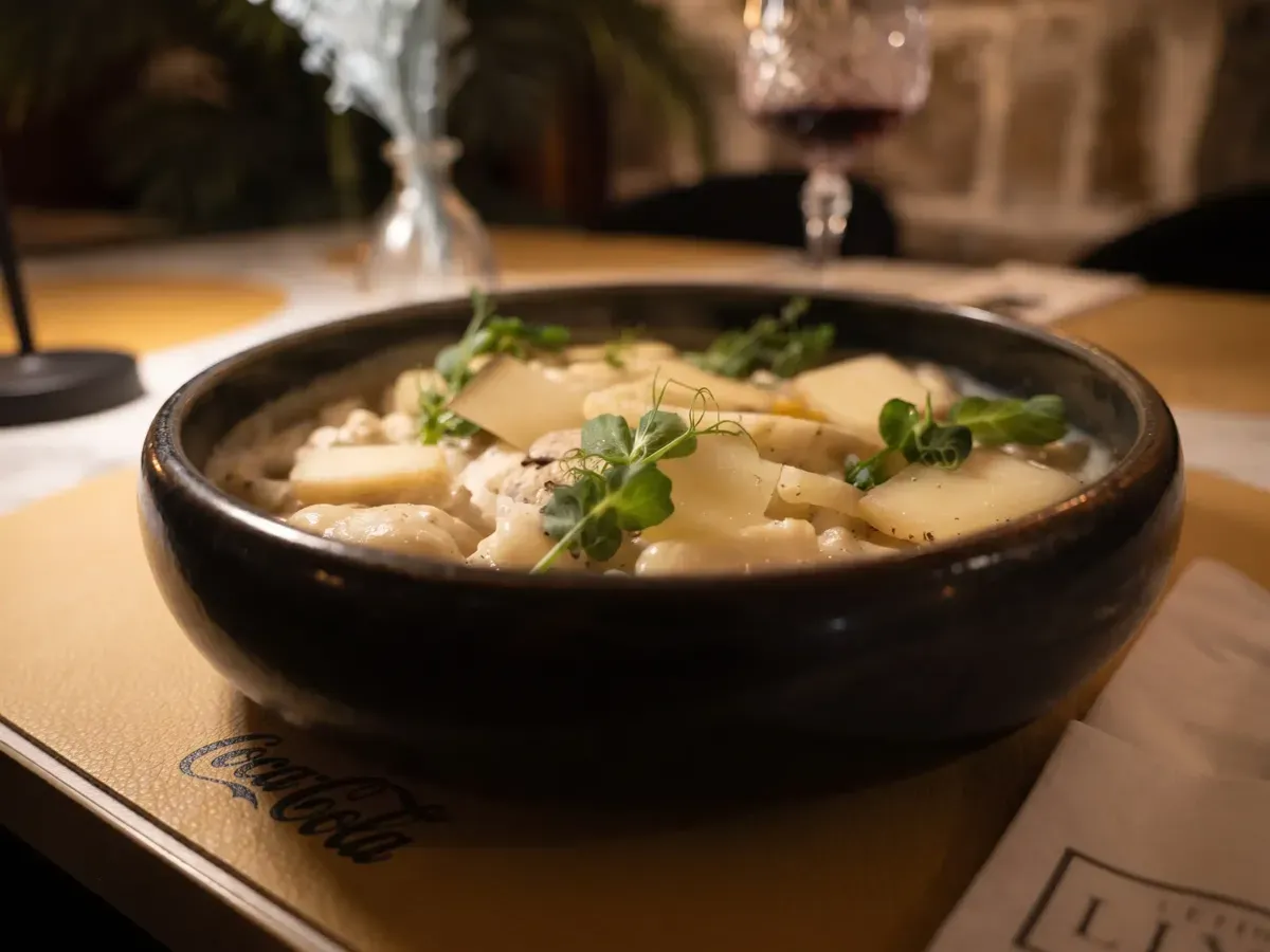Authentic Chicken Alfredo Pasta on Peristil Square, Café & Restaurant Lvxor Split