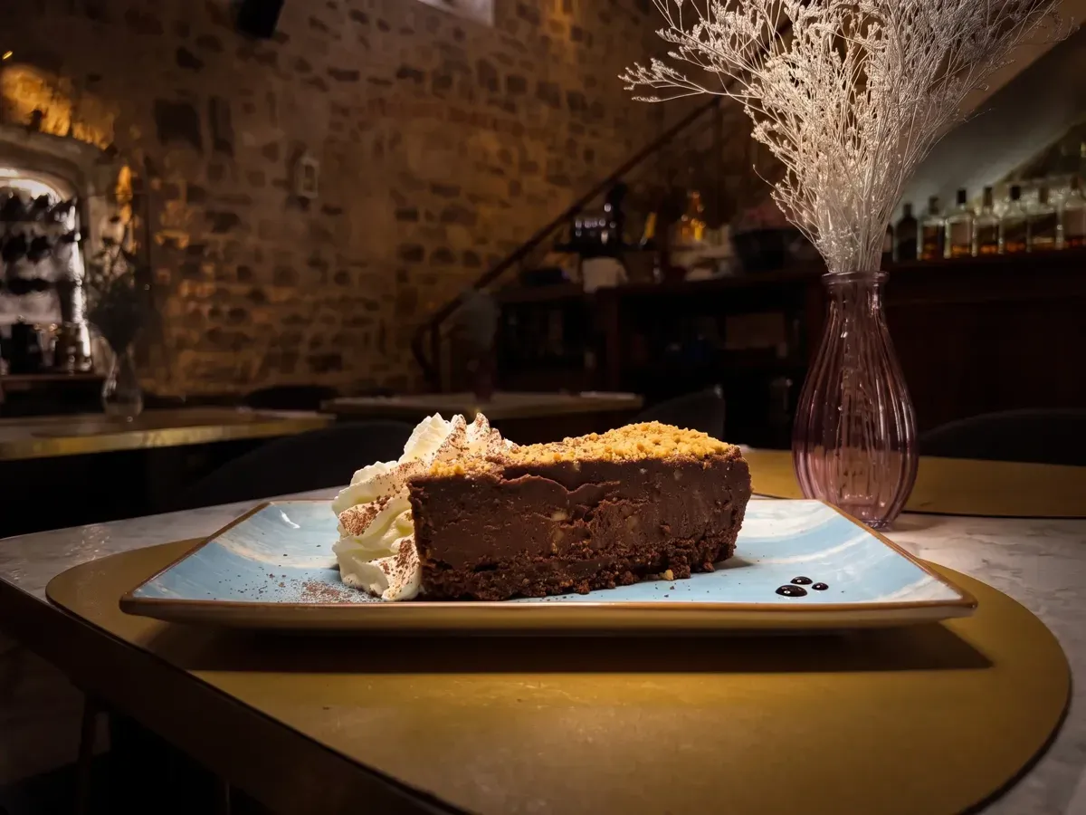 Decadent Chocolate Lvxor Cake on Peristil Square, Café & Restaurant Lvxor Split