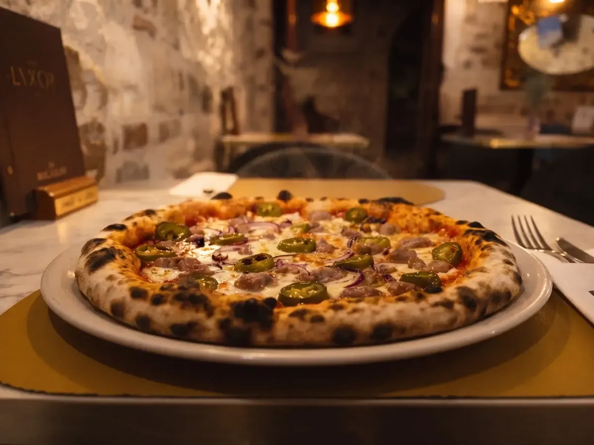 Authentic Sausage Pizza on Peristil Square, Café & Restaurant Lvxor Split