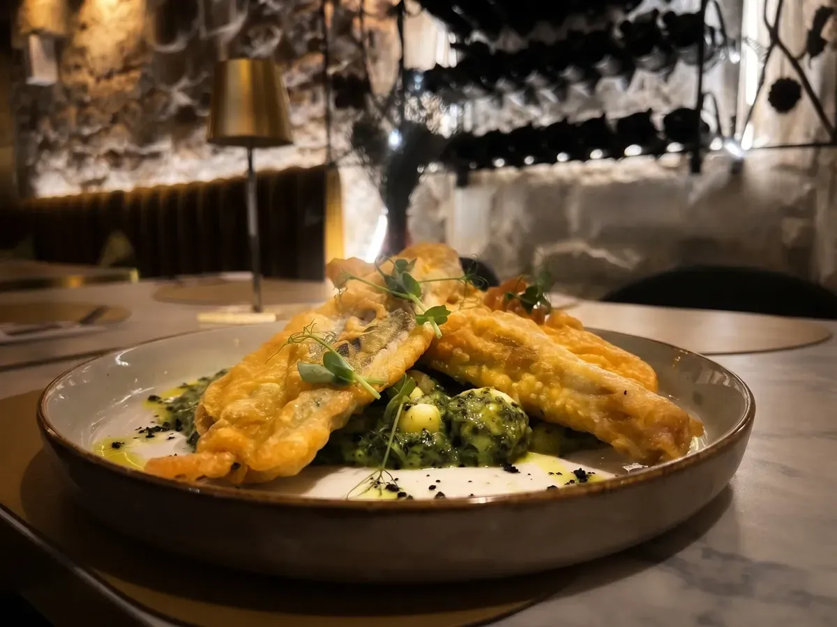Exquisite Sea Bass Fillet on Peristil Square, Café & Restaurant Lvxor Split
