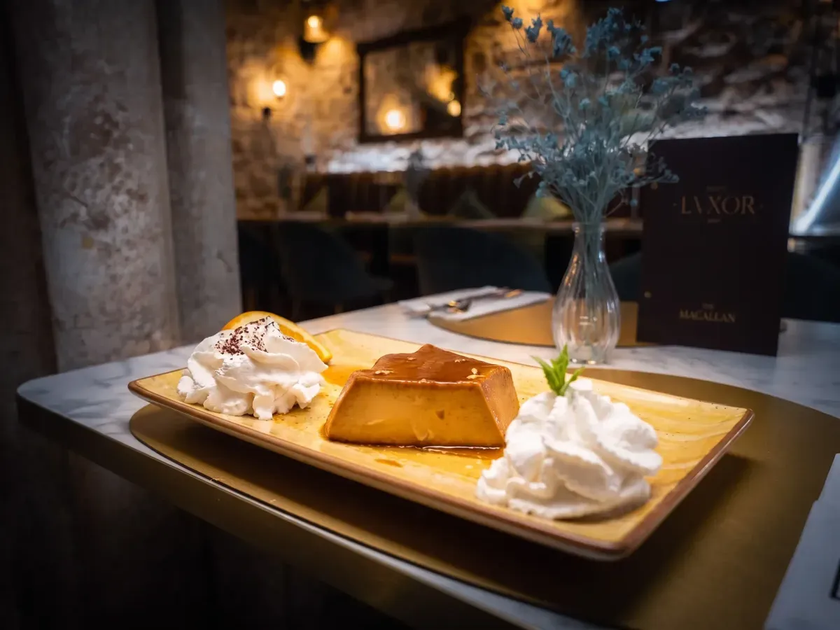 Traditional Splitska Rožata on Peristil Square, Café & Restaurant Lvxor Split