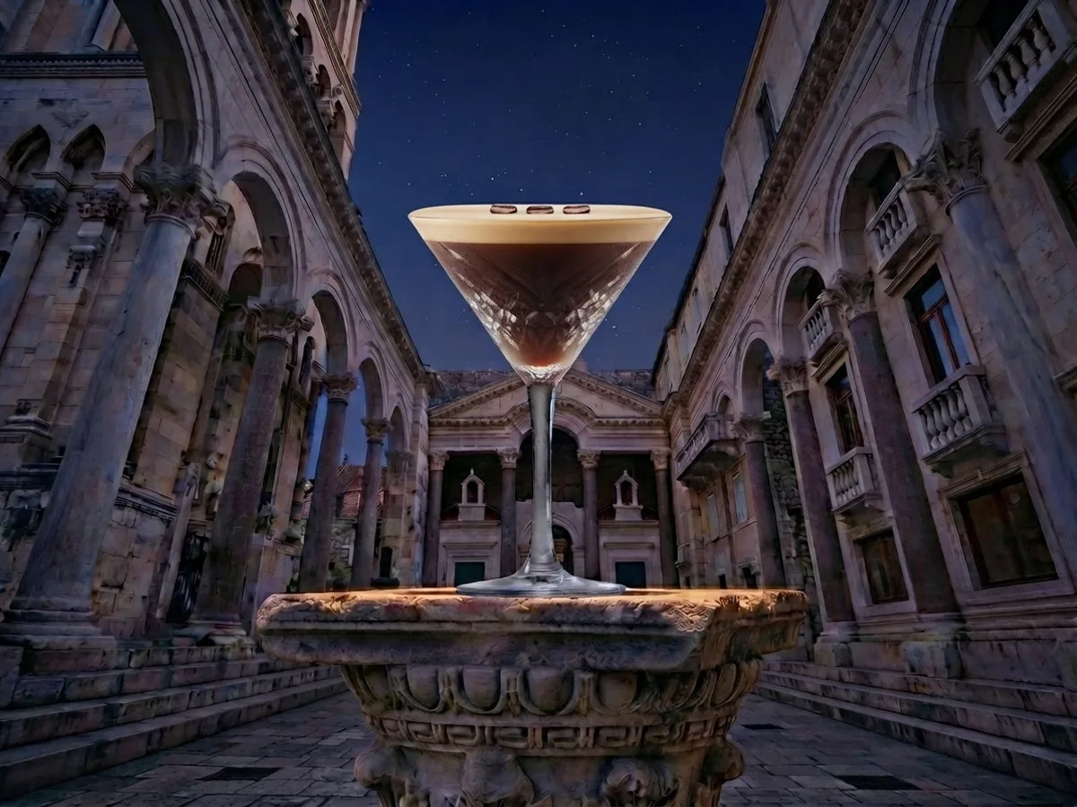 Espresso Martini cocktail on Peristil Square, Café & Restaurant Lvxor Split