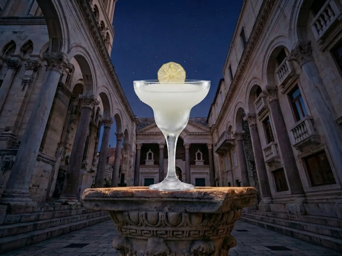 Frozen Margarita cocktail on Peristil Square, Café & Restaurant Lvxor Split