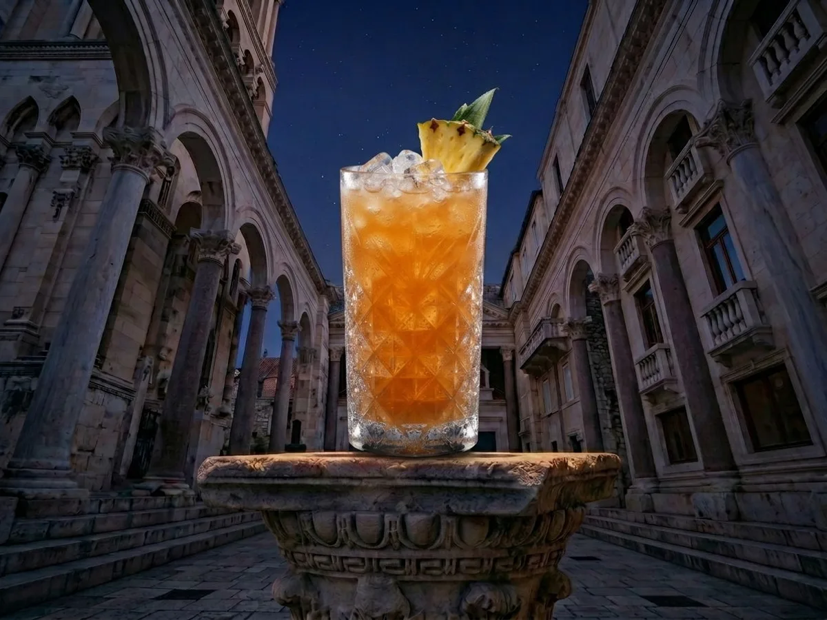 Mai Tai cocktail on Peristil Square, Café & Restaurant Lvxor Split