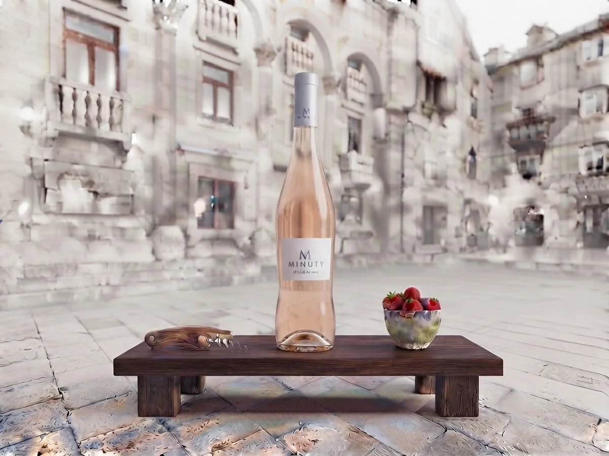 Minuty N Rosé, 0.75 l bottle on Peristil Square, Café & Restaurant Lvxor Split