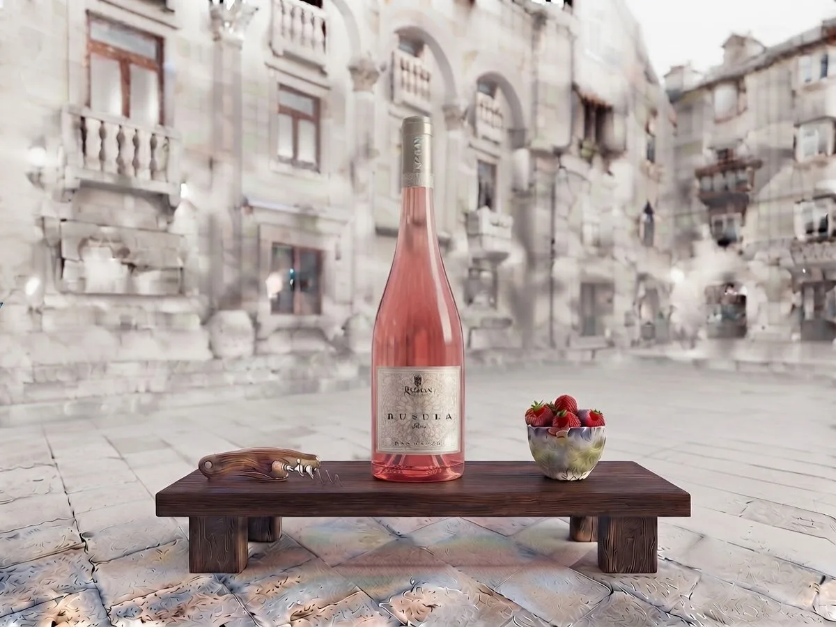 Rizman Rosé, 0.75 l bottle on Peristil Square, Café & Restaurant Lvxor Split