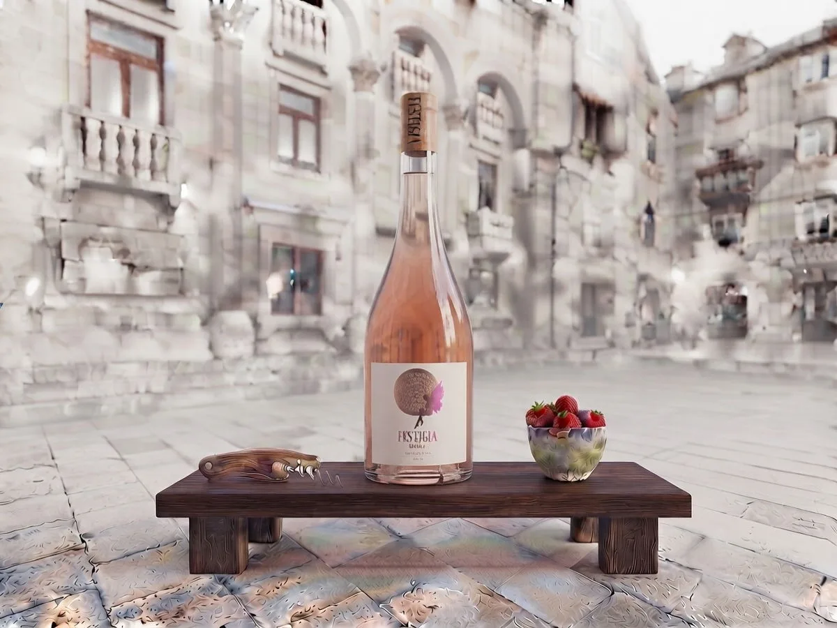Rosé Festigia, 0.75 l bottle on Peristil Square, Café & Restaurant Lvxor Split