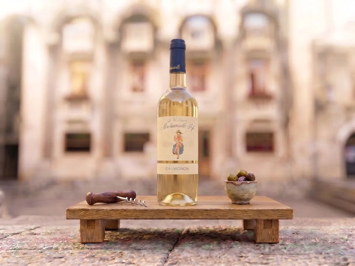 Sauvignon Blanc Mademoiselle, 0.75 l bottle on Peristil Square, Café & Restaurant Lvxor Split