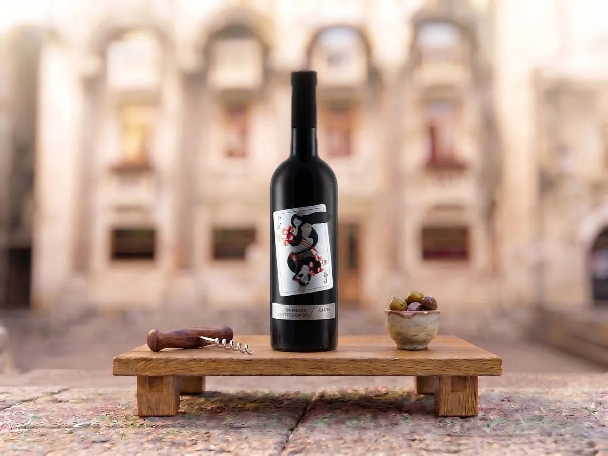 Sauvignon Puhelek, 0.75 l bottle on Peristil Square, Café & Restaurant Lvxor Split