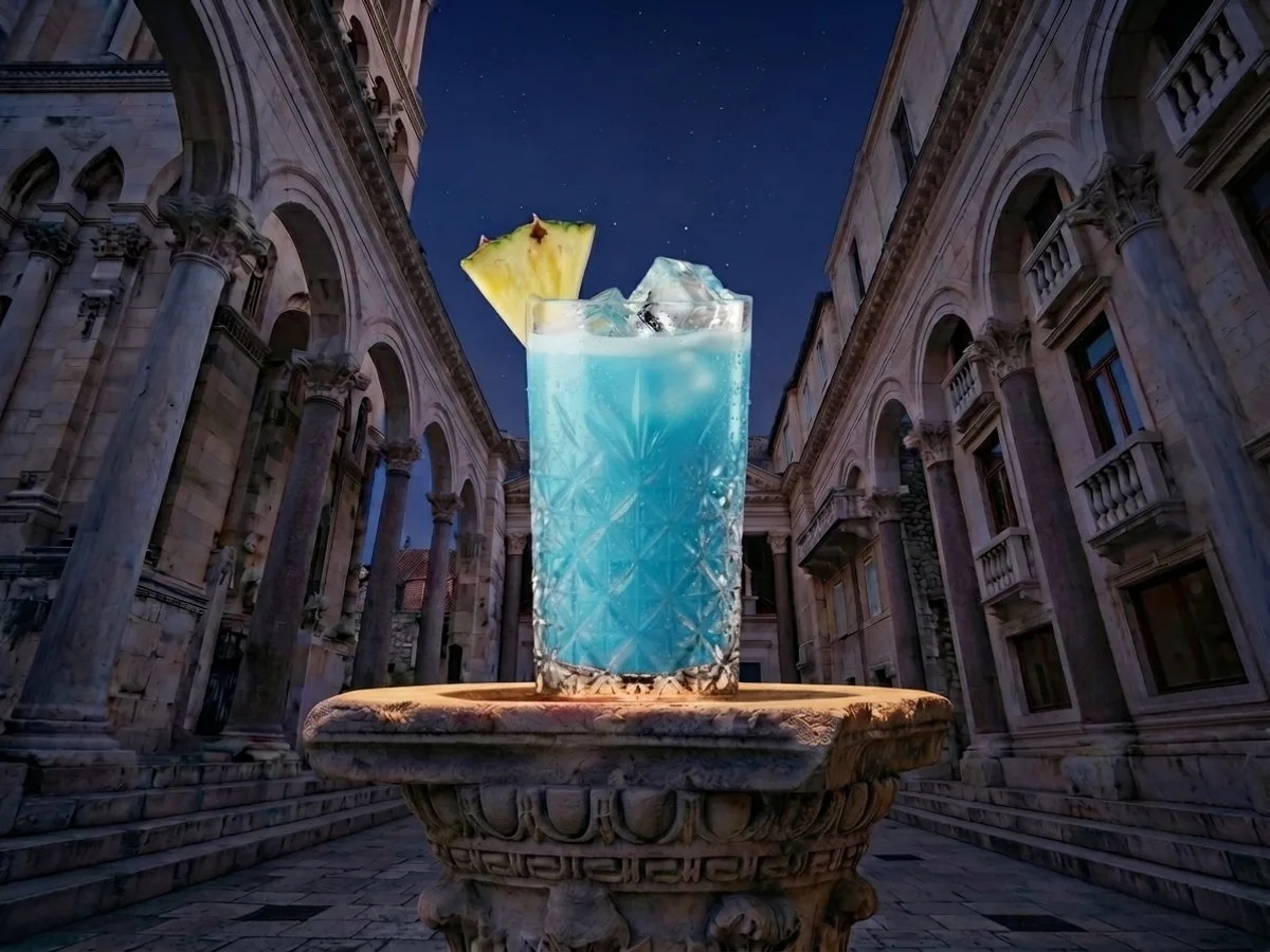 Swimming Pool cocktail on Peristil Square, Café & Restaurant Lvxor Split