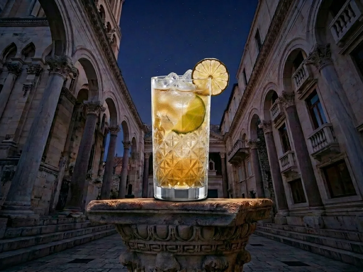 The Refresher cocktail on Peristil Square, Café & Restaurant Lvxor Split